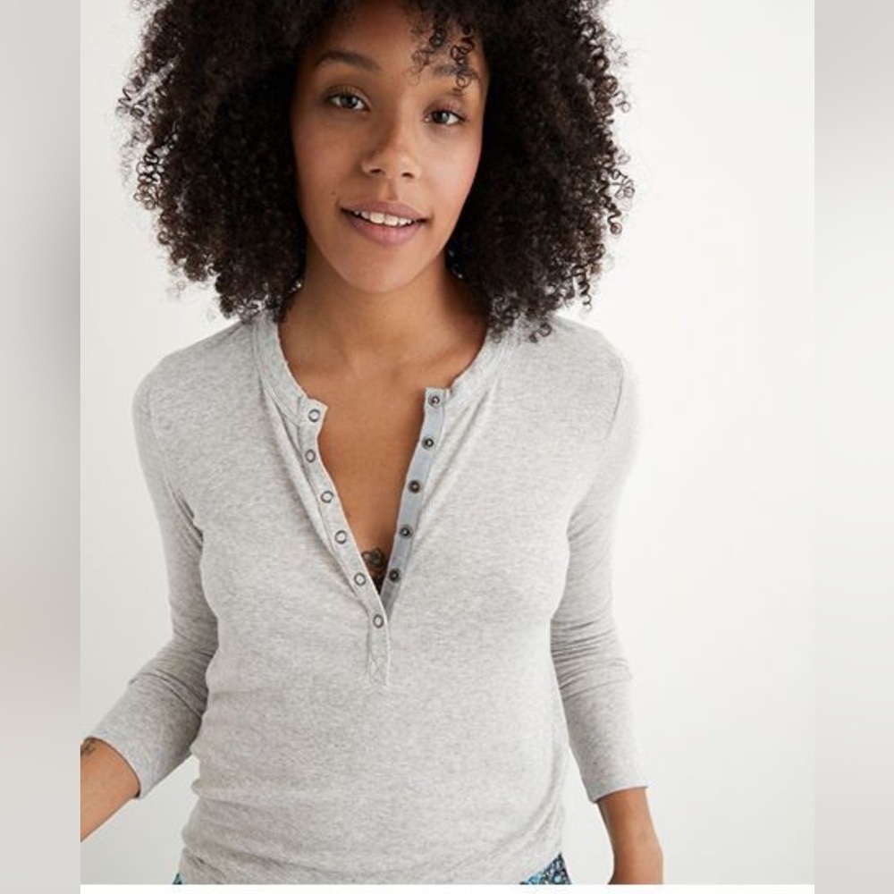 Aerie white Women's Henley Top
